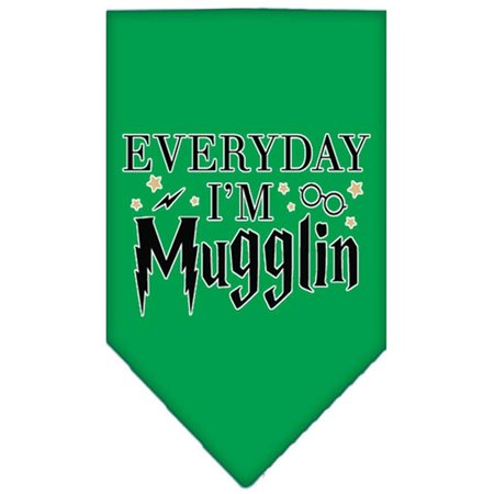 MIRAGE PET PRODUCTS Everyday Im Mugglin Screen Print BandanaEmerald Green Large 66-463 LGEG